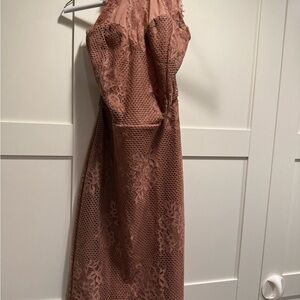 Elegant Lace Halter Dress